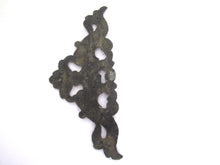 Vintage Brass Dragon Fish Escutcheon. Keyhole Cover, Furniture applique, cabinet hardware.