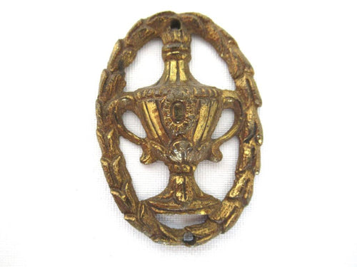 Antique Brass Embellishment. Escutcheon, Cup, Trophy, Authentic hardware, restoration supply.