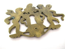 Antique Brass keyhole cover, ornament, embellishment, putti, cherub, angel.