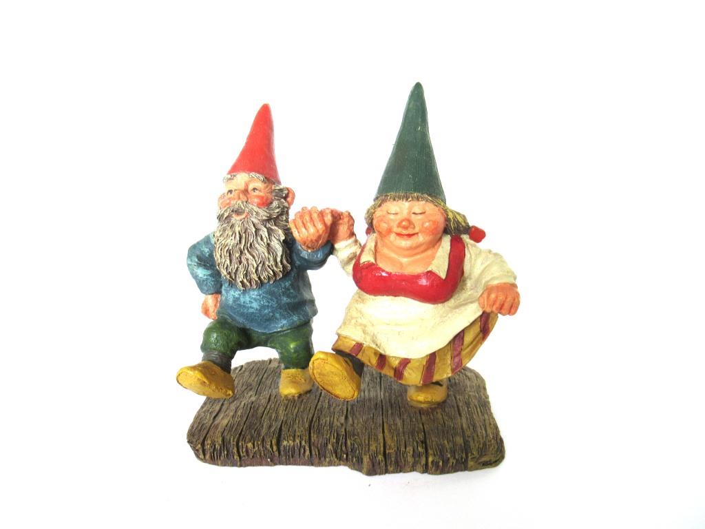 Gnomes on wooden shoes 'What a Beautiful Day' Gnome figurine after a design by Rien Poortvliet.