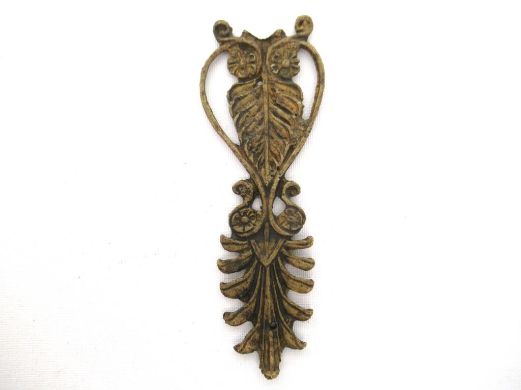 Brass Antique Cabinet Furniture Applique. Decoration mount, Authentic hardware, restoration supplies.