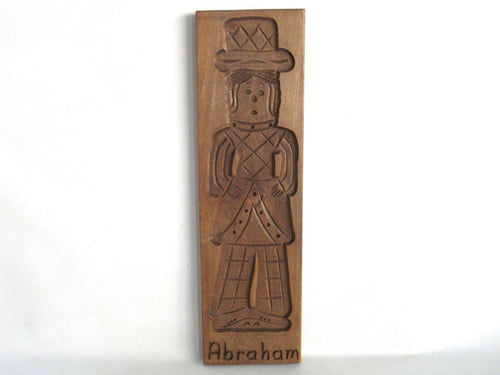 UpperDutch:,Abraham Wooden Dutch Folk Art Cookie Mold. Dutch wood carved mold. Spiced cookie springerle, Bakery decoration.