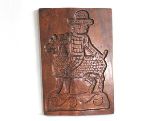 UpperDutch:Cookie Mold,Springerle, Large 21 Inch Wooden cookie mold, Horse, Dutch Folk, Speculaas plank, Bakery Decor, Shop Window.