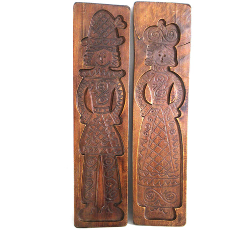 UpperDutch:,Wooden Cookie Mold - Set of 2 XXL '23 Inch!' Antique wooden Dutch Folk Art Cookie Mold. Springerle, Antique Bakery, wall decor