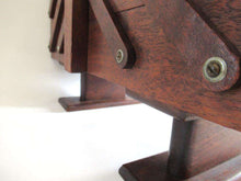 UpperDutch:Furniture,Sewing chest, Antique Wooden Sewing Box on legs. Storage box for sewing supplies or jewelry. Cantilever sewing box.