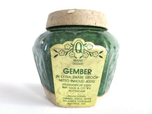 UpperDutch:Ginger Jar,Vintage Green Glazed Ginger Jar with lid, Collectible pottery.