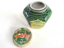 UpperDutch:Ginger Jar,Vintage Green Glazed Ginger Jar with lid, Collectible pottery.