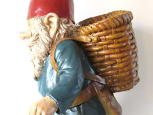 UpperDutch:Gnome,Garden gnome 33 INCH Foraging Gnome with Basket. Rien Poortvliet, David the Gnome, Klaus Wickl Childrens decor, el Gnomo. Gift