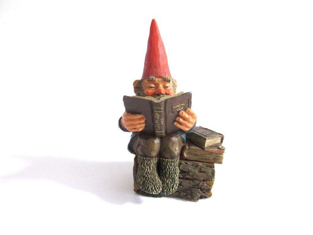 UpperDutch:Gnome,Gnome figurine 'Gideon' Reading. Classic gnomes series by AAAAAAA International Co. Ltd. Designed by Rien Poortvliet.
