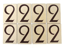 UpperDutch:Numbers,ONE Antique Two, wooden Number 2, Authentic Hand painted Number two. Room number / Table number, brown beige home number.