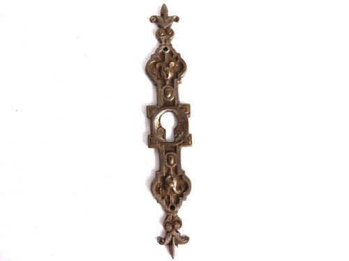 UpperDutch:Hooks and Hardware,Keyhole cover, Antique metal keyhole frame. Ornamental escutcheon, cabinet hardware or furniture applique for your project.