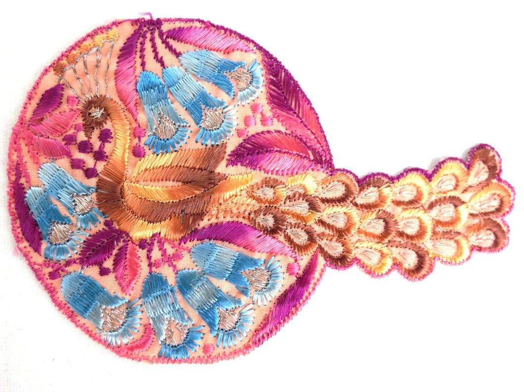 UpperDutch:Sewing Supplies,Peacock - Bird Applique, 1930s Vintage Embroidered Peacock applique, application, patch. Vintage patch, sewing supply.