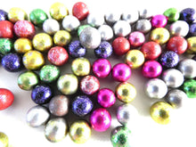 UpperDutch:Marbles,Shiny Antique Marbles, Mix of 90 Very Small Rare Clay Glittery Marbles, mixed colors colours. Colored coloured Jewelry supply.
