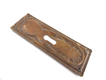 UpperDutch:Hooks and Hardware,Keyhole cover, Brass Stamped Shabby Escutcheon, keyhole plate.