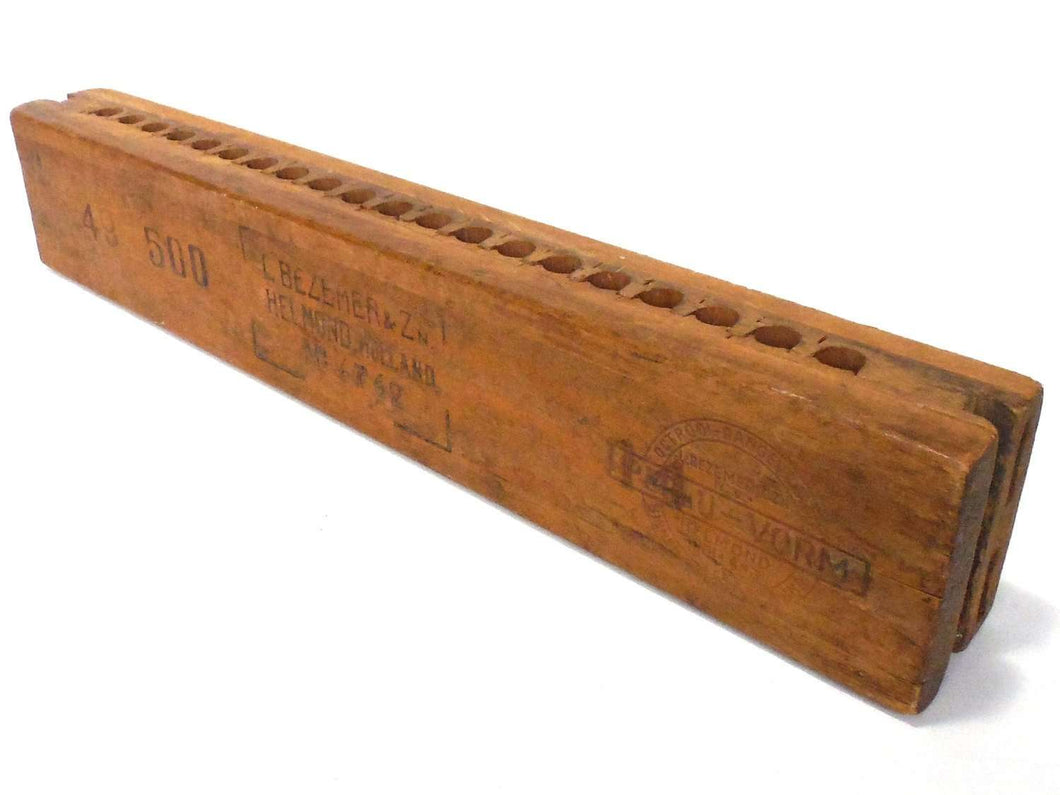 UpperDutch:Home and Decor,Cigar Mold. Antique wooden cigar mold. Cigar press. Dutch cigar press, L.Bezemer & Zn.