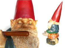 UpperDutch:Gnomes,34 INCH Garden gnome, Gnome with Flute on Mushroom. Rien Poortvliet, David the Gnome, Childrens decor, el Gnomo. Gift.