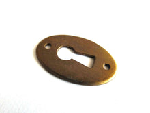 UpperDutch:Hooks and Hardware,1 (ONE) small Oval Keyhole cover, Vintage brass escutcheon, key hole frame, plate.