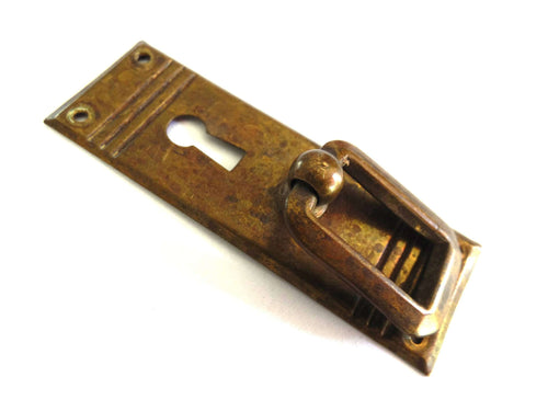 UpperDutch:Hooks and Hardware,Antique Cabinet Drop Pull, Vintage Door Knob, Distressed Door Handle, Keyhole cover with handle, Escutcheon.