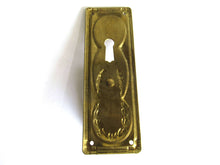 UpperDutch:Hooks and Hardware,1 (ONE) Drop pull, restoration Hardware. New Old Stock Brass Keyhole cover, Cabinet Handle, Old Keyhole Plate, Escutcheon pull.