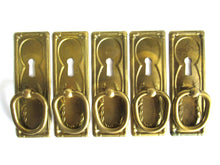 UpperDutch:Hooks and Hardware,1 (ONE) Drop pull, restoration Hardware. New Old Stock Brass Keyhole cover, Cabinet Handle, Old Keyhole Plate, Escutcheon pull.