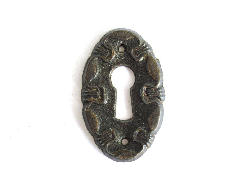 UpperDutch:Hooks and Hardware,1 (ONE) Oval keyhole plate, Keyhole cover, escutcheon, key hole frame, Furniture Hardware.