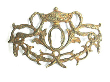 UpperDutch:,Escutcheon, Antique Brass Keyhole cover, keyhole frame plate, floral. Victorian, art nouveau furniture hardware. Jugendstil