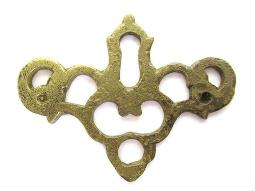 UpperDutch:,Primitive Solid Brass Keyhole plate, cover, escutcheon, key hole frame. Keyhole Cover. No mounting holes