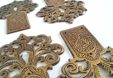UpperDutch:Hooks and Hardware,Heavy solid brass tree / flower / floral ornament / escutcheon