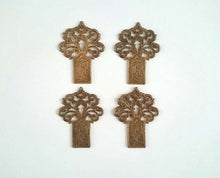 UpperDutch:Hooks and Hardware,Heavy solid brass tree / flower / floral ornament / escutcheon