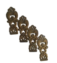 UpperDutch:Hooks and Hardware,1 Vintage solid brass dragon Applique / ornament / escutcheon. Furniture applique, cabinet hardware. Fighting dragons