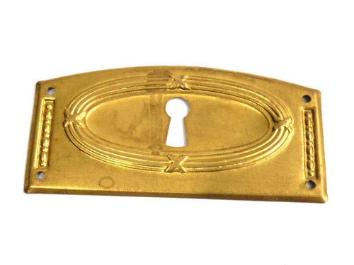UpperDutch:Hooks and Hardware,Authentic antique Art Deco Keyhole cover, Stamped Escutcheon, keyhole plate.