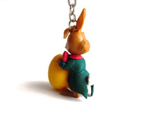 UpperDutch:Land of Magiful,1 Easter bunny key chain, Easter egg, rabbit figurine, keychain, 60s key chain. Large zipper pull charm / bag charm / Eater hare.