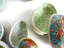 UpperDutch:Home and Decor,Easter Eggs - Set of 4 German Easter Paper Mache Eggs (largest 9 inch!) - Vintage Candy Containers