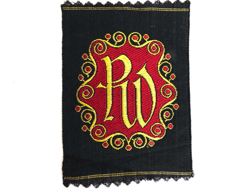 UpperDutch:Sewing Supplies,Monogram PW Applique 1930s Vintage Embroidered 'Initials PW' applique. Alphabet Patch, Monogram application, antique letter.