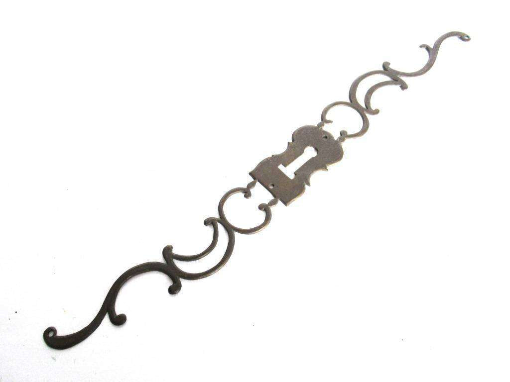 UpperDutch:,13 INCH Large Antique Keyhole Cover Escutcheon Ornament Brass Keyhole Frame Furniture Applique.
