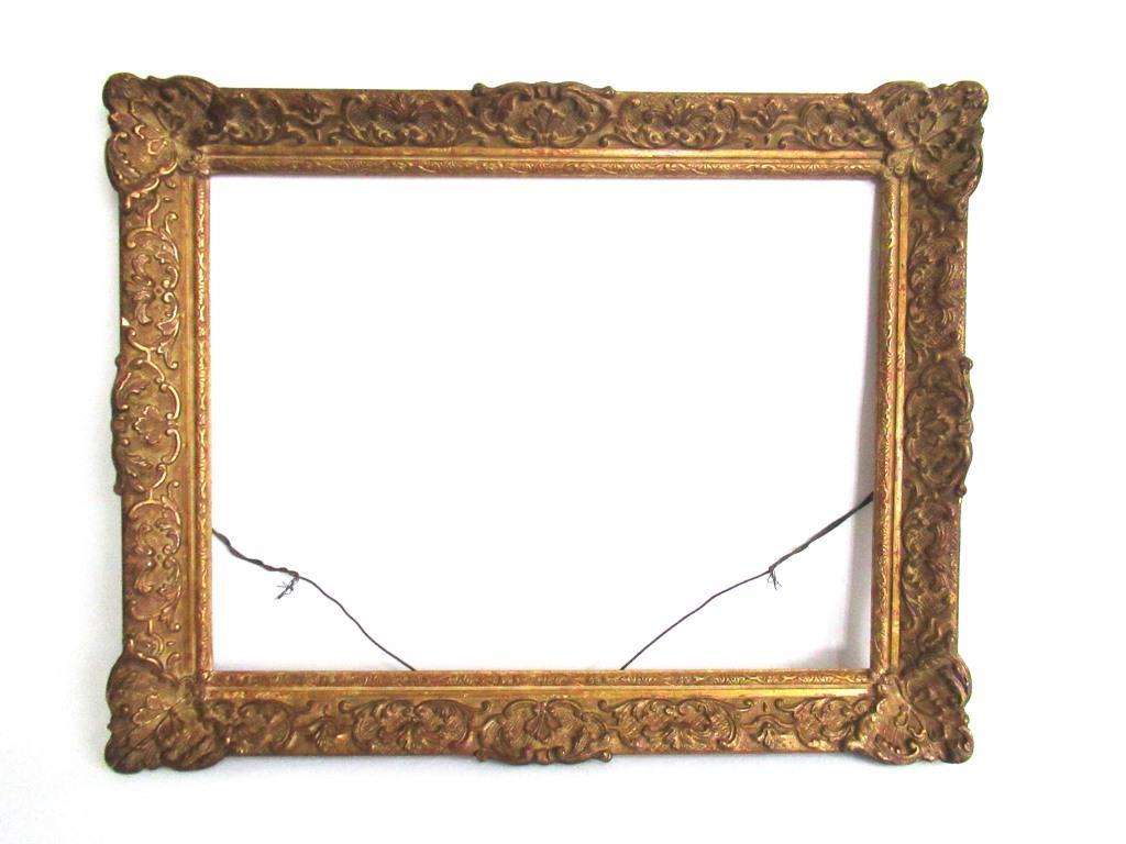 UpperDutch:Keyhole cover,Antique Gilded Wooden Frame.