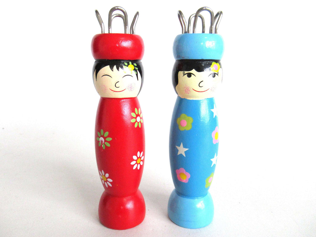 UpperDutch:Knitting doll,Set of 2 Wooden Knitting Dolls French Knitting Bobbin Doll Sewing supply, Knitting Nancy.