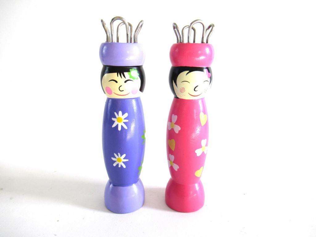 UpperDutch:Knitting doll,Set of 2 Wooden Knitting Dolls French Knitting Bobbin Doll Sewing supply, Knitting Nancy.