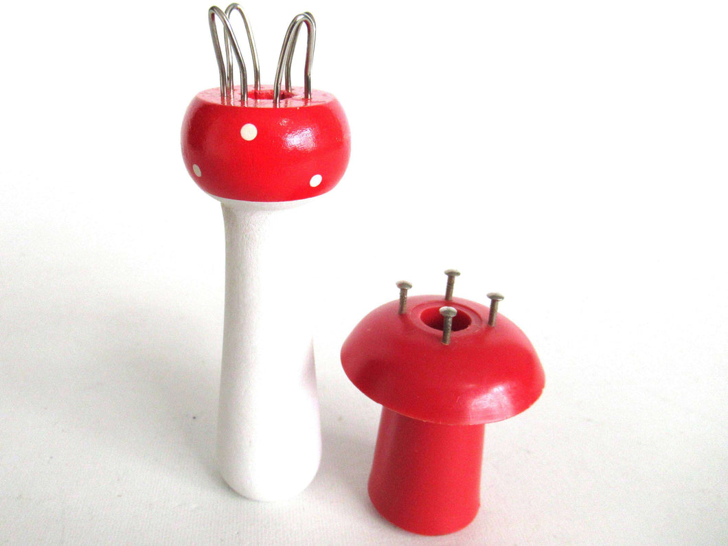 UpperDutch:Knitting doll,Set of 2 Wooden Mushroom Knitting Dolls French Knitting, Knitting Nancy, Bobbin Doll, Knitting Nancy.