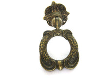 UpperDutch:Pull,1 (ONE) Antique Solid Brass Drawer Pull / Drop Ring Drawer Handle Made in Italy, Brev.