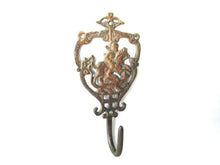 UpperDutch:,Antique Solid Brass Ornate Wall hook - Coat hook - Horse - Equestrian