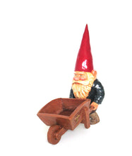 Garden Gnome with wheelbarrow 22 inch after a design by Rien Poortvliet, David the Gnome statue.