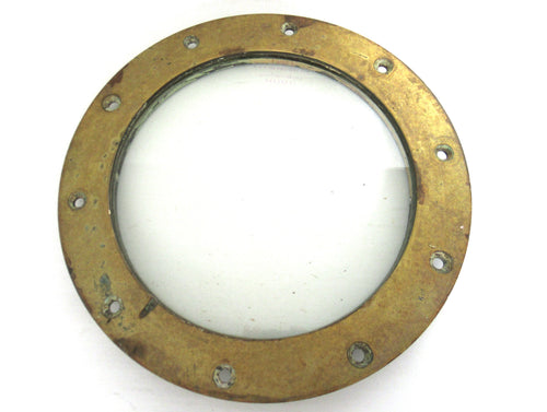 Authentic antique brass nautical porthole window, ship.