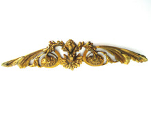 Antique brass furniture pediment - embellishment - furniture hardware.