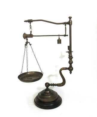 Antique brass Chapman balance scale - Antique kitchen decor.