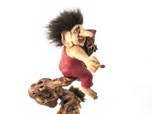 Troll statue with two trolls sitting on a tree branch - 20 inch. (Goblin, Gremlin, Hob, Imp, Gnome, Hobgoblin, Elf, Pixy)