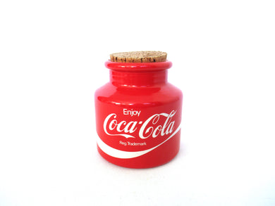 Vintage Coca Cola glass canister - enjoy coca cola glass jar with cork.