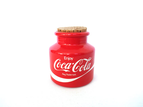Vintage Coca Cola glass canister - enjoy coca cola glass jar with cork.