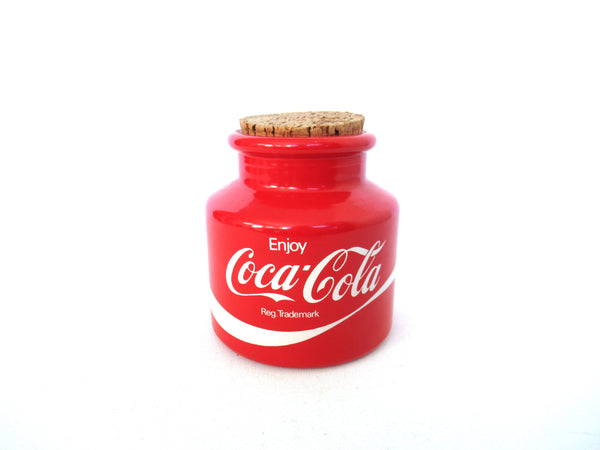 Vintage Coca Cola glass canister - enjoy coca cola glass jar with cork.