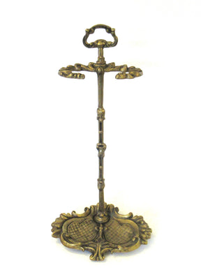 Antique brass umbrella stand - cane stand - fire place tool holder.
